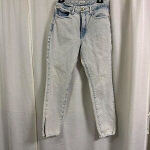 Good American Light Wash Distressed Jeans